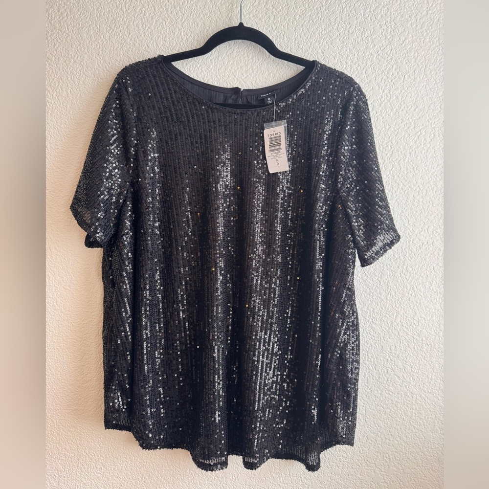 TORRID Abbey Short Sleeve Sequin Top - Size 0 | 0X | 12 ~ NWT - Picture 4 of 7